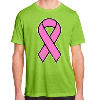 Distressed Breast Cancer Awareness Pink Ribbon Adult ChromaSoft Performance T-Shirt