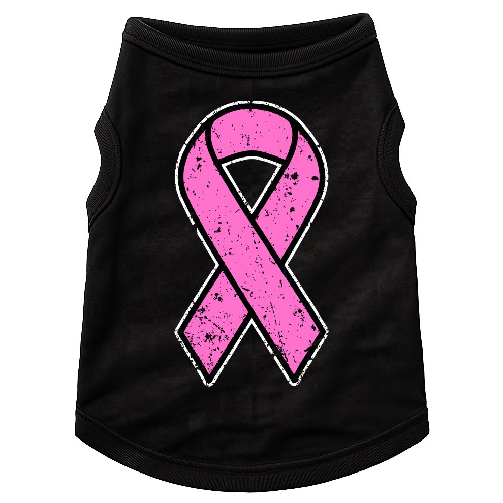 Distressed Breast Cancer Awareness Pink Ribbon Doggie Tank