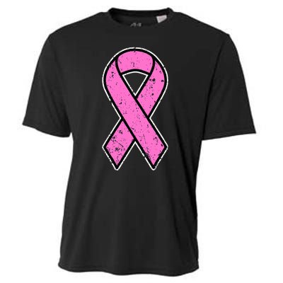 Distressed Breast Cancer Awareness Pink Ribbon Cooling Performance Crew T-Shirt