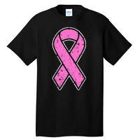 Distressed Breast Cancer Awareness Pink Ribbon Tall T-Shirt