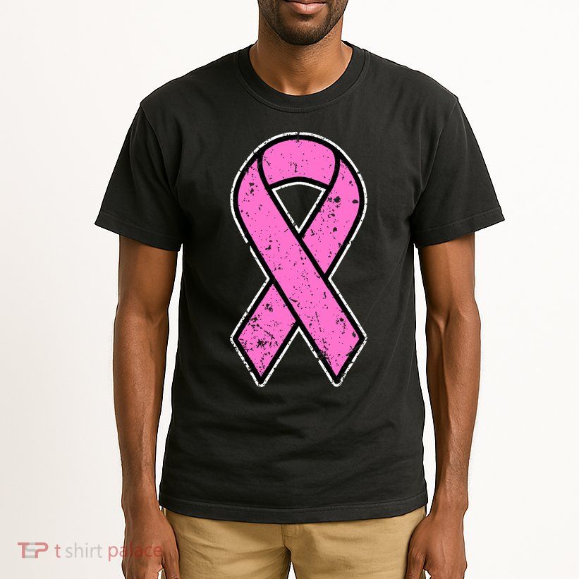 Distressed Breast Cancer Awareness Pink Ribbon Tall T-Shirt