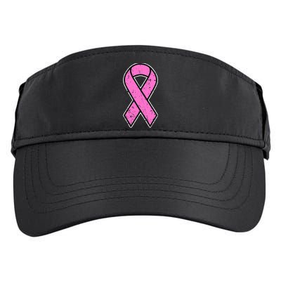 Distressed Breast Cancer Awareness Pink Ribbon Adult Drive Performance Visor