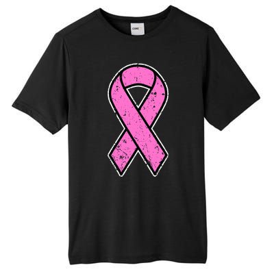 Distressed Breast Cancer Awareness Pink Ribbon Tall Fusion ChromaSoft Performance T-Shirt