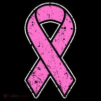 Distressed Breast Cancer Awareness Pink Ribbon Drawstring Bag
