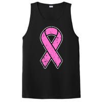 Distressed Breast Cancer Awareness Pink Ribbon PosiCharge Competitor Tank