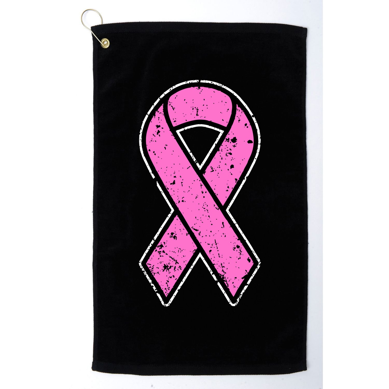Distressed Breast Cancer Awareness Pink Ribbon Golf Towel
