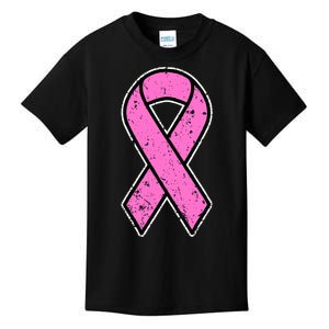 Distressed Breast Cancer Awareness Pink Ribbon Kids T-Shirt