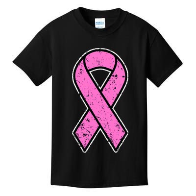 Distressed Breast Cancer Awareness Pink Ribbon Kids T-Shirt