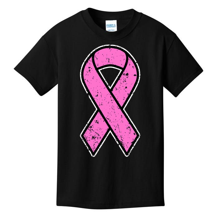 Distressed Breast Cancer Awareness Pink Ribbon Kids T-Shirt