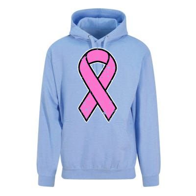 Distressed Breast Cancer Awareness Pink Ribbon Unisex Surf Hoodie