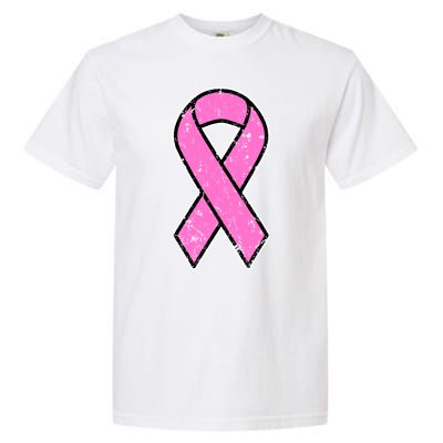 Distressed Breast Cancer Awareness Pink Ribbon Garment-Dyed Heavyweight T-Shirt