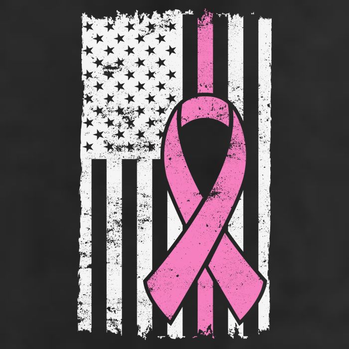 Distressed Breast Cancer Ribbon Flag Adult Drive Performance Visor