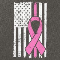Distressed Breast Cancer Ribbon Flag Cotton Canvas Backpack