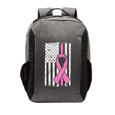 Distressed Breast Cancer Ribbon Flag Vector Backpack