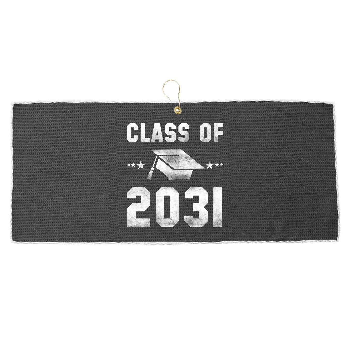 Distressed Class Of 2031 Large Microfiber Waffle Golf Towel
