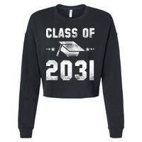 Distressed Class Of 2031 Cropped Pullover Crew