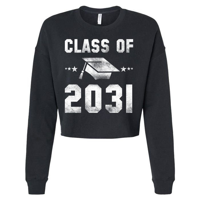 Distressed Class Of 2031 Cropped Pullover Crew