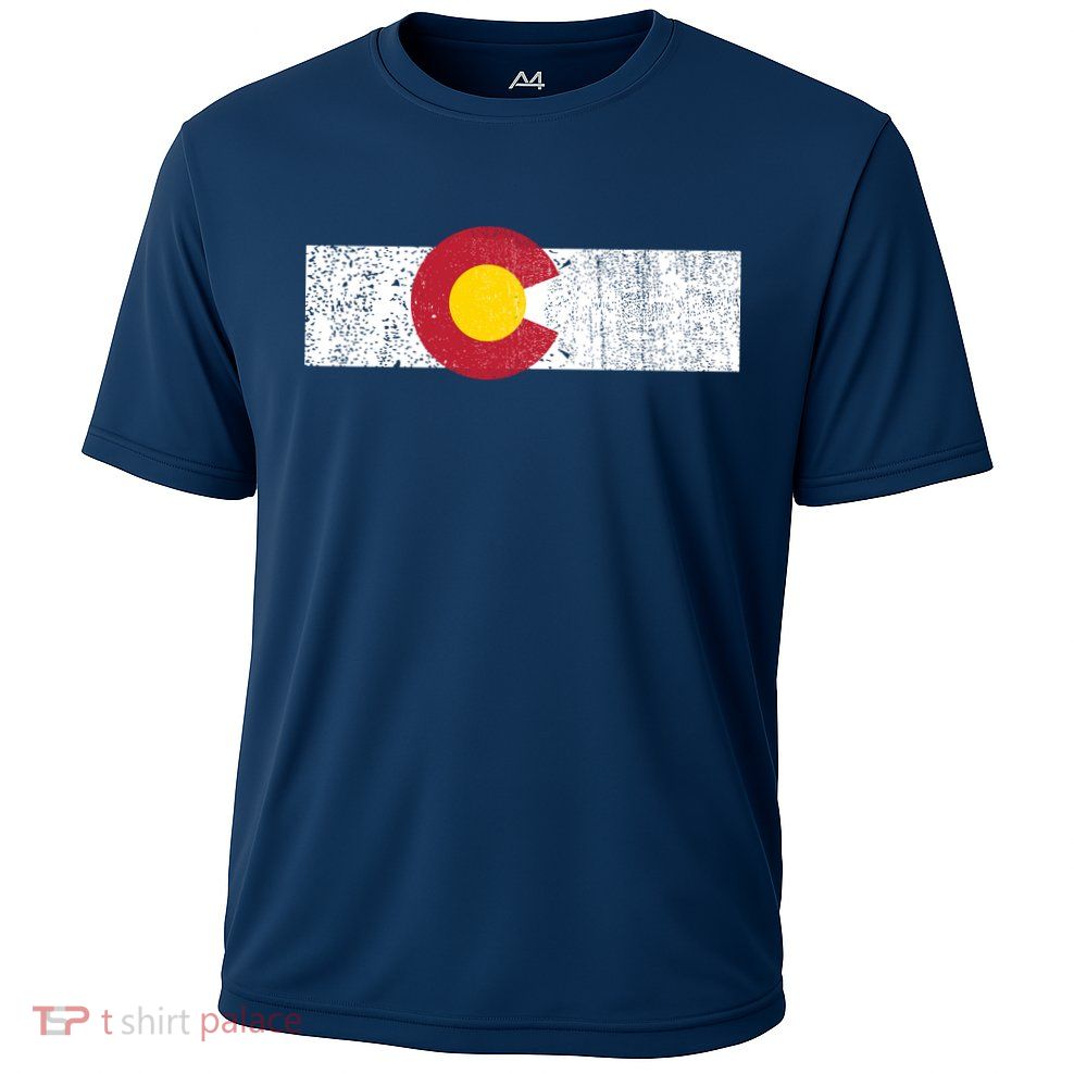 Distressed Colorado State Flag Denver Co Patriotic Cooling Performance Crew T-Shirt