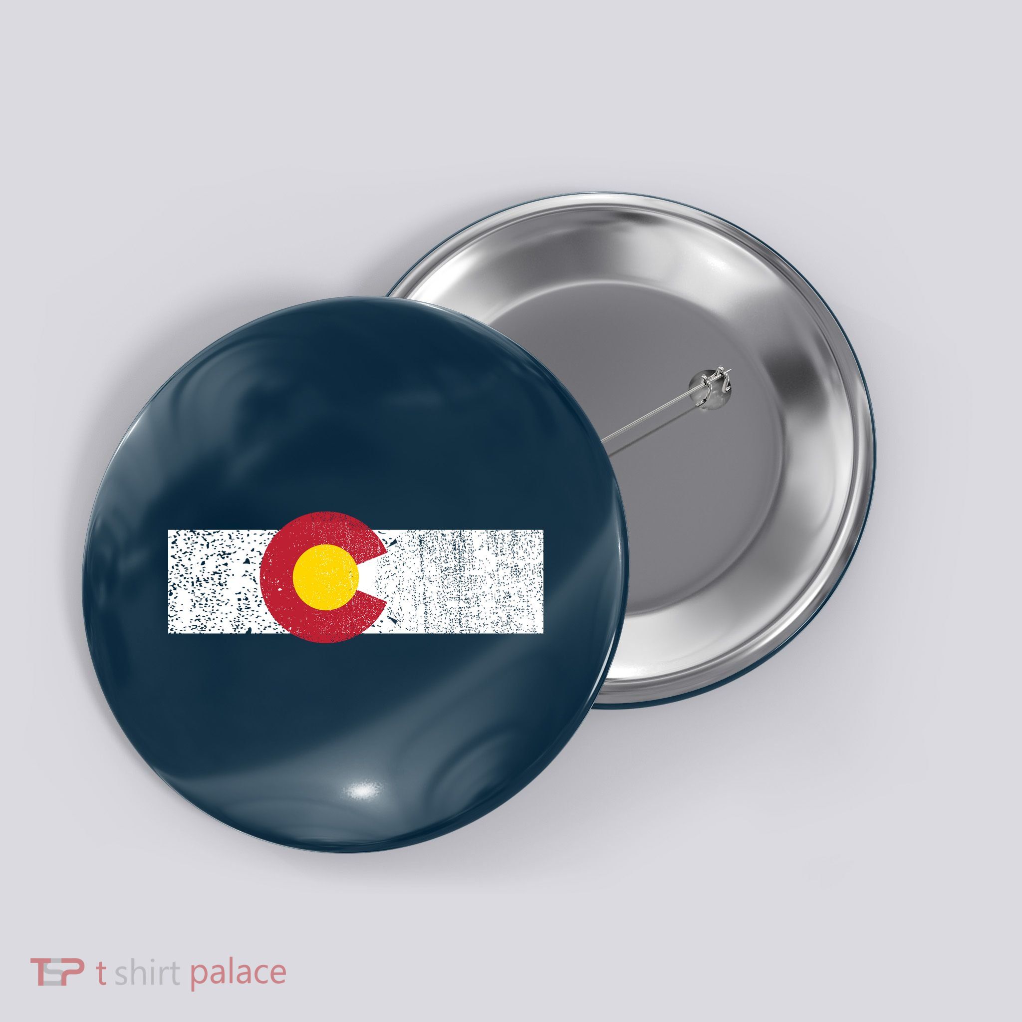 Distressed Colorado State Flag Denver Co Patriotic Button