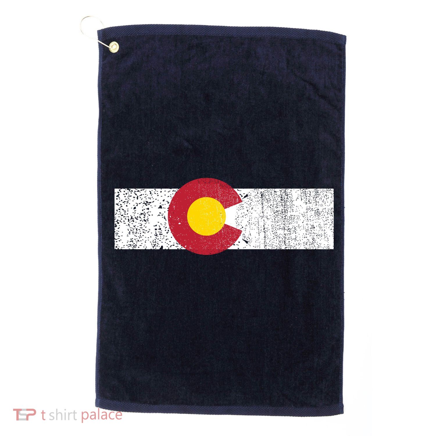 Distressed Colorado State Flag Denver Co Patriotic Platinum Collection Golf Towel