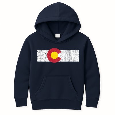 Distressed Colorado State Flag Denver Co Patriotic Kids Hoodie