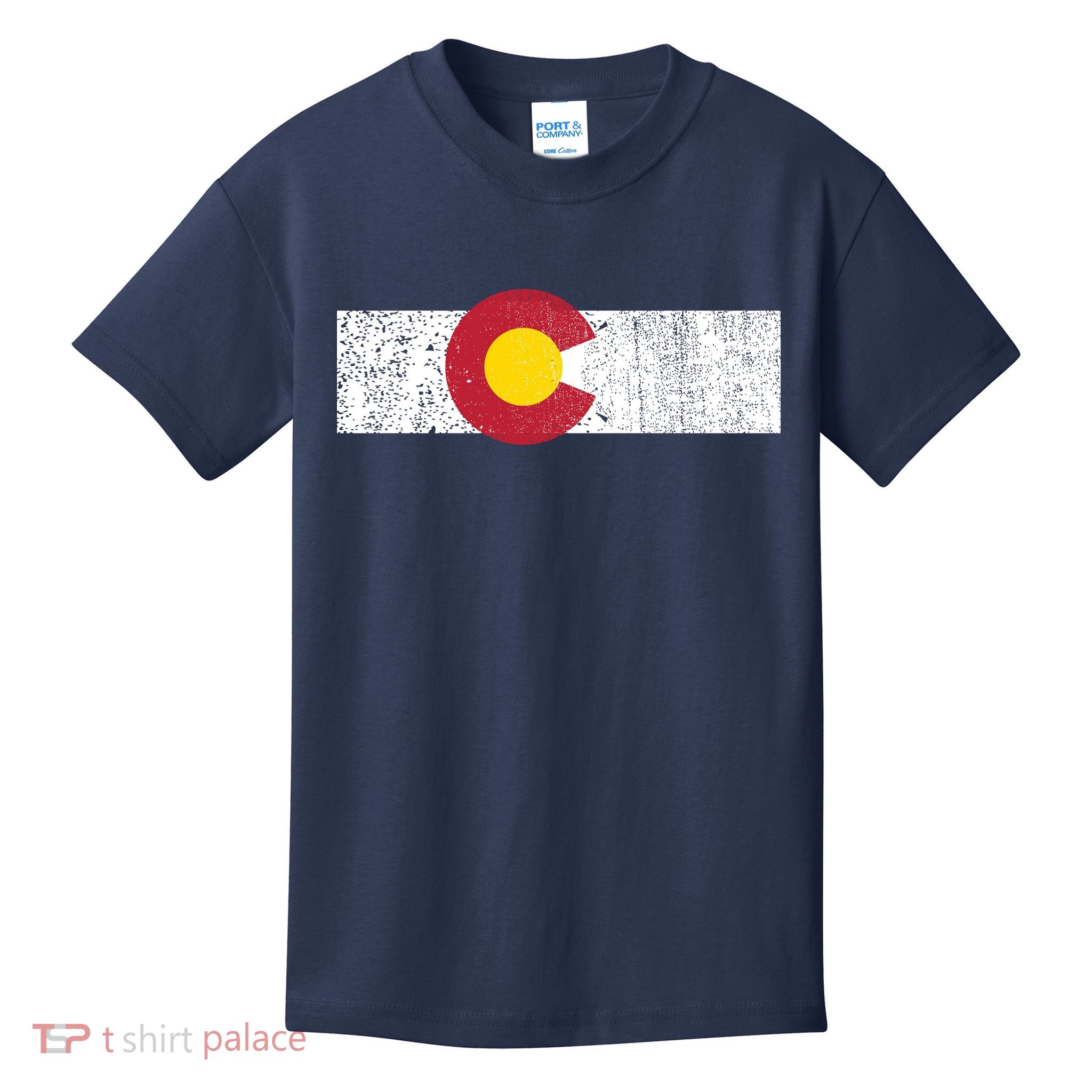 Distressed Colorado State Flag Denver Co Patriotic Kids T-Shirt
