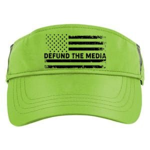 Distressed Defund The Media American Flag Adult Drive Performance Visor