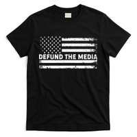 Distressed Defund The Media American Flag T-Shirt