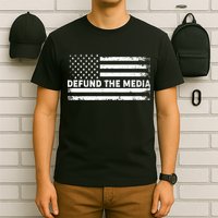 Distressed Defund The Media American Flag T-Shirt