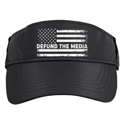 Distressed Defund The Media American Flag Adult Drive Performance Visor