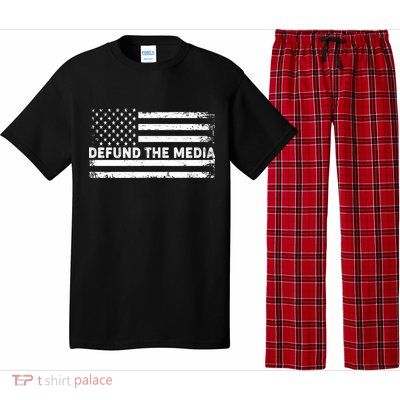 Distressed Defund The Media American Flag Pajama Set