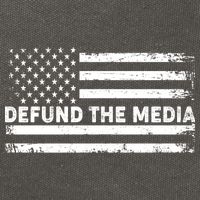 Distressed Defund The Media American Flag Cotton Canvas Backpack
