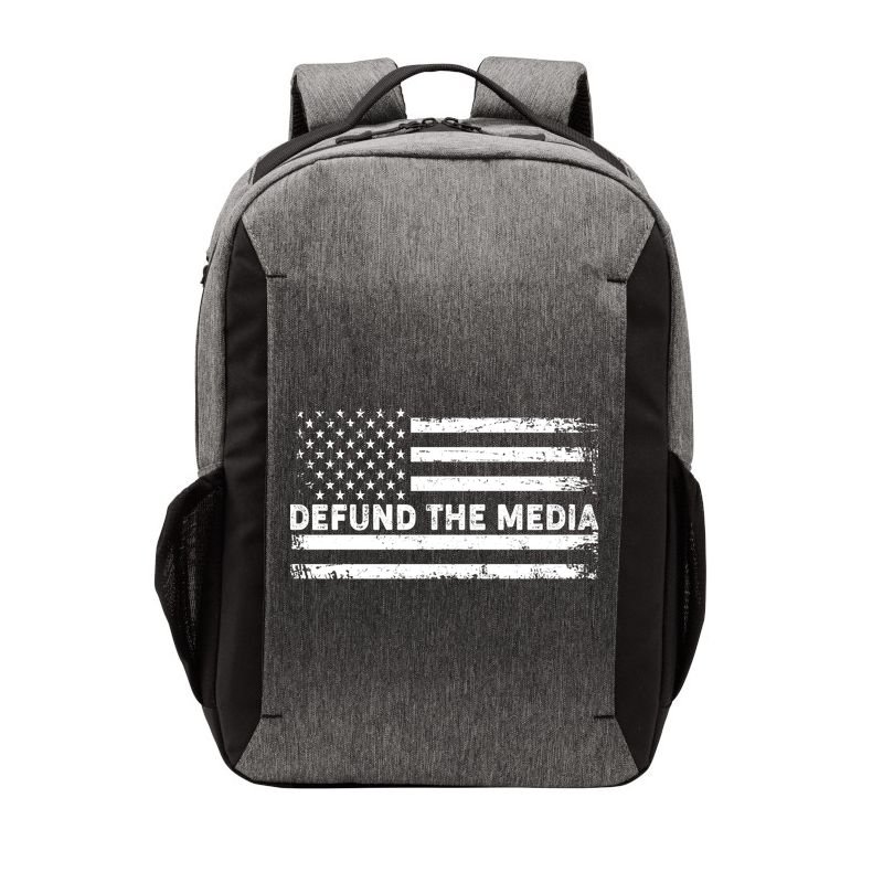 Distressed Defund The Media American Flag Vector Backpack