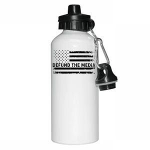 Distressed Defund The Media American Flag Aluminum Water Bottle 