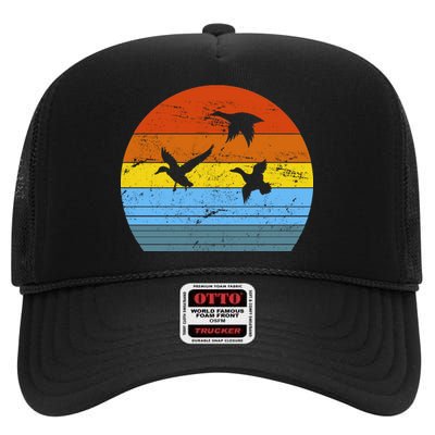 Distressed Duck Hunting High Crown Mesh Back Trucker Hat