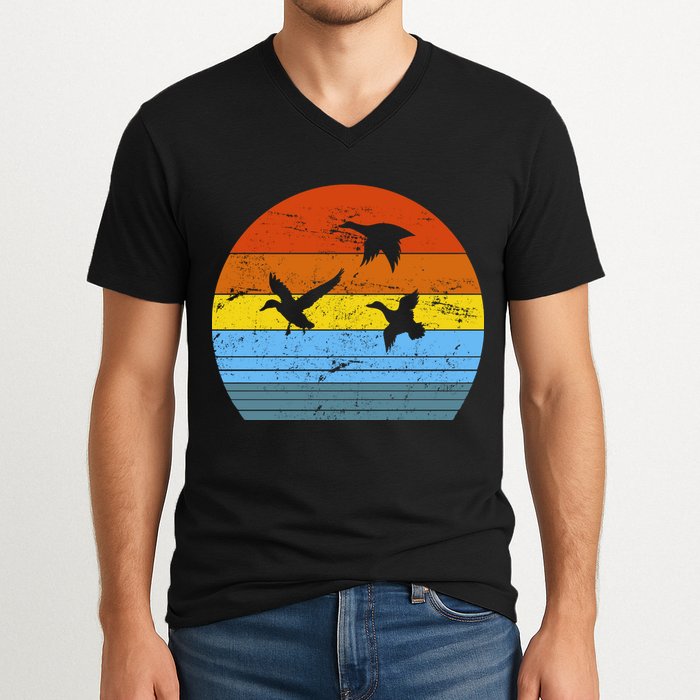 Distressed Duck Hunting V-Neck T-Shirt
