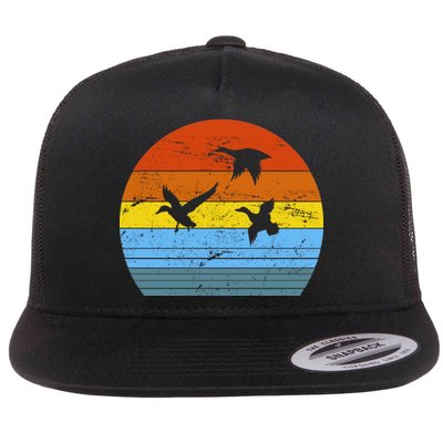 Distressed Duck Hunting Flat Bill Trucker Hat