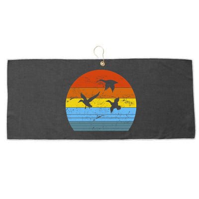 Distressed Duck Hunting Large Microfiber Waffle Golf Towel