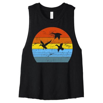 Distressed Duck Hunting Women's Racerback Cropped Tank