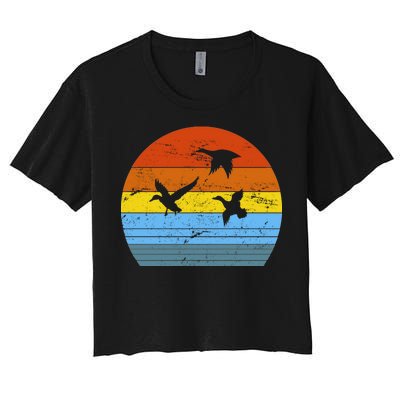 Distressed Duck Hunting Women's Crop Top Tee