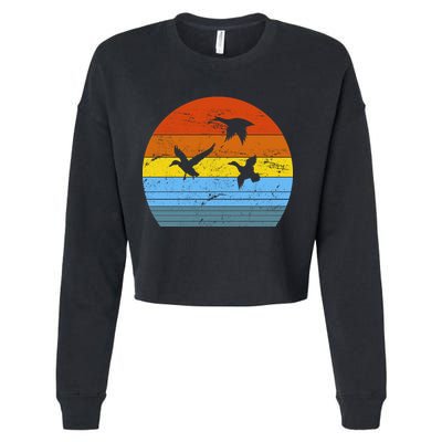 Distressed Duck Hunting Cropped Pullover Crew