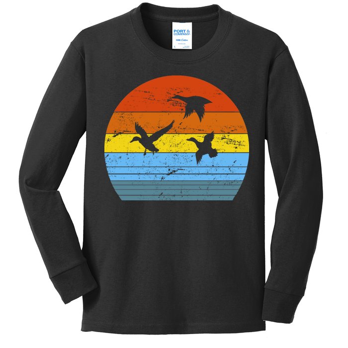 Distressed Duck Hunting Kids Long Sleeve Shirt