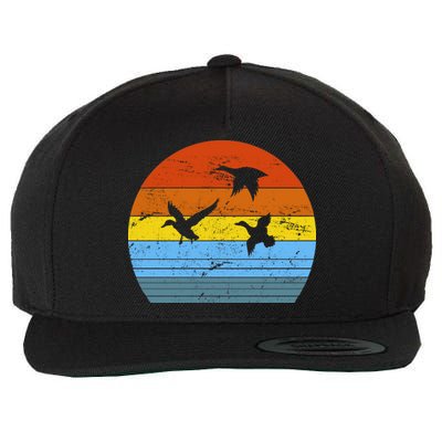 Distressed Duck Hunting Wool Snapback Cap