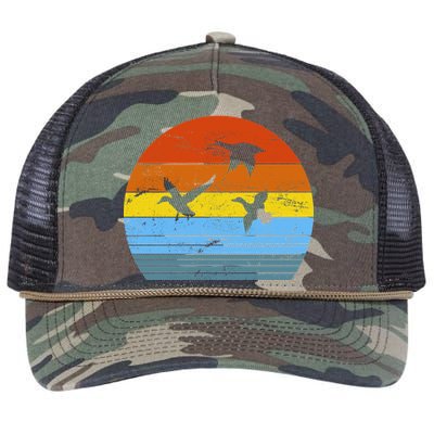 Distressed Duck Hunting Retro Rope Trucker Hat Cap