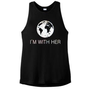 Distressed Earth Day I'm With Her Science March Ladies PosiCharge Tri-Blend Wicking Tank