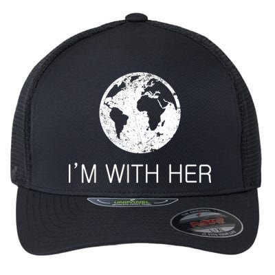 Distressed Earth Day I'm With Her Science March Flexfit Unipanel Trucker Cap