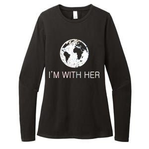 Distressed Earth Day I'm With Her Science March Womens CVC Long Sleeve Shirt