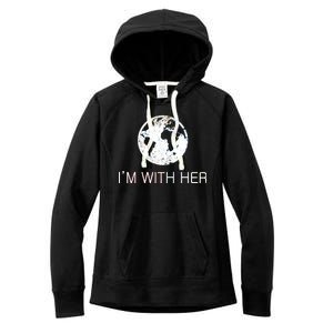 Distressed Earth Day I'm With Her Science March Women's Fleece Hoodie