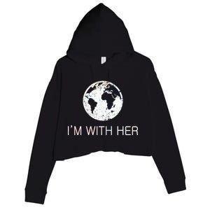 Distressed Earth Day I'm With Her Science March Crop Fleece Hoodie