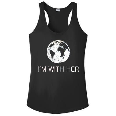 Distressed Earth Day I'm With Her Science March Ladies PosiCharge Competitor Racerback Tank